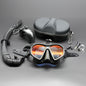 Wet Low Volume Freediving Mask Tempered Glass J-type Adults Diving Mask Snorkel Set with Camera Mount Black