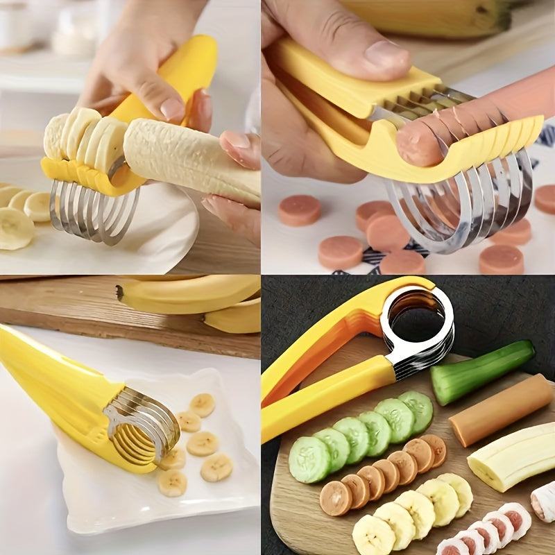 Stainless Steel Banana & Cucumber Slicer - Perfect for BBQs & Outdoor Cooking, Food-Safe Kitchen Gadget