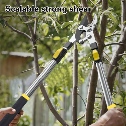 Professional Telescopic Bypass Pruning Shears, Heavy-Duty Garden Pruners with Metal Body and Ergonomic Handle for Fruit Tree Branches, Gardening Clippers, Extendable Gardener'S Lopper Cutter Tool