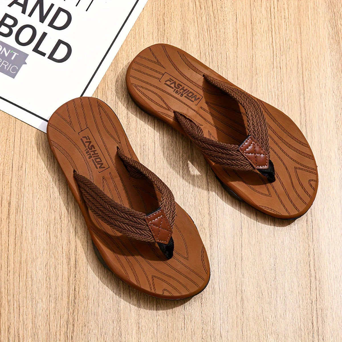 Men's Thong Sandals, Casual Non Slip Flip-flops Shoes Toe Post Sandals For Indoor Outdoor Walking, Beach Shoes For Spring And Summer