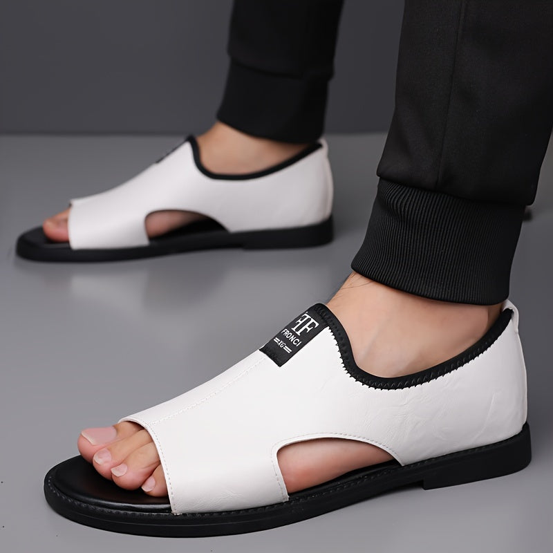 2025 Summer New Sandals, Men'S Slippers, Beach Shoes, Anti Slip, Odor Proof, Wear Resistant, Large Size, Lightweight, New Style For Young College Students To Work, Trendy, Breathable, Leisure, Driving, Dual Use, Water Soaking