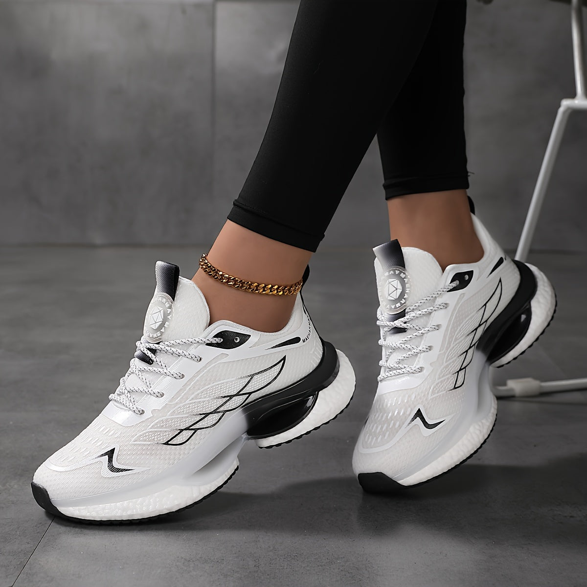 Women's Breathable Mesh Platform Sneakers, Casual Lace Up Outdoor Shoes, Comfortable Low Top Running Shoes plus size