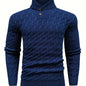 Men'S Casual Commuting Fashion Solid Texture Warm Lapel Sweater