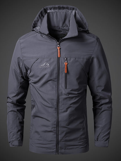 Classic Essential Outdoor Lightweight Hooded Jacket - Windproof Strike Coat With Regular Fit - Perfect For Men In Spring And Autumn