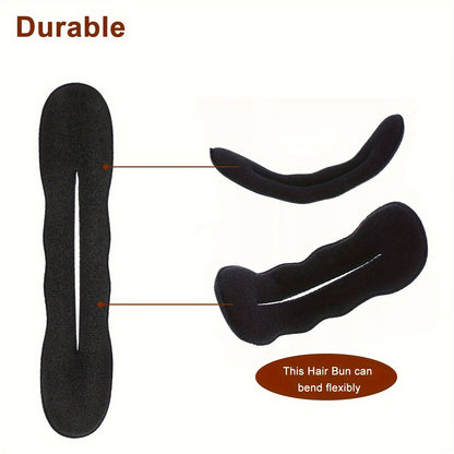 4pcs Black Magic Hair Bun Maker, Foam Sponge Bun Twist Shaper, DIY Hair Donuts Chignon, Hair Disk Ponytail Bun Maker