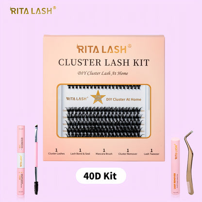RITALASH DIY Lash Extension Kit, 280 Pcs Lash Clusters With Lash Bond And Seal, Mascara Brush Cluster Lash Glue Remover, Lash Applicator