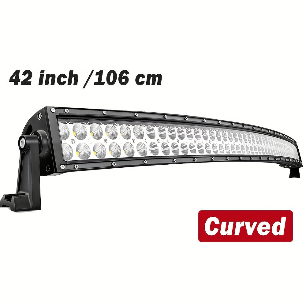 106.68 cm Curved LED Light Bar, Ultra Bright Combo Beam Driving Lights, Off-Road LED Work Lights, 12-24V High Luminance Over 3000 Lumens, with No Battery, for Trucks, Pickups, SUVs, ATVs, UTVs, Boats, 4x4s, Vans, Motor Vehicl