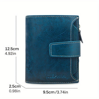Genuine Leather RFID Blocking Wallet for Women - Stylish Bifold Card Holder with Detachable ID Window, Zipper Coin Pocket & Multiple Compartments, Red, Travel Accessory | Rfid Safe Wallet | Durable Leather, Card Holder Wallet