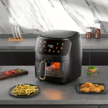 Large Capacity Australian Visual Air Fryer With Color Touch Screen - Perfect For Baked French Fries, Grilled Chicken, And Steak - Convenient For Family Use