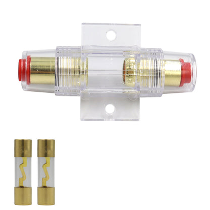 High-Performance AGU Fuse Holder for Car Audio & Accessories - 4-8 Gauge, Golden-Plated Aluminum Alloy with 30A/60A/100A Fuses Included