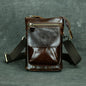Genuine Leather Crossbody Bag, Casual Retro Style, Multi-Functional Outdoor Purse with 7-inch Mobile Phone Pocket, Hook Wear Belt, Uncharged - Ideal for Going Out