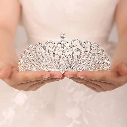 Elegant Vintage Bridal Tiara - Baroque Luxury Rhinestone and Crystal Embellished Alloy Headpiece for Wedding Party and Formal Events