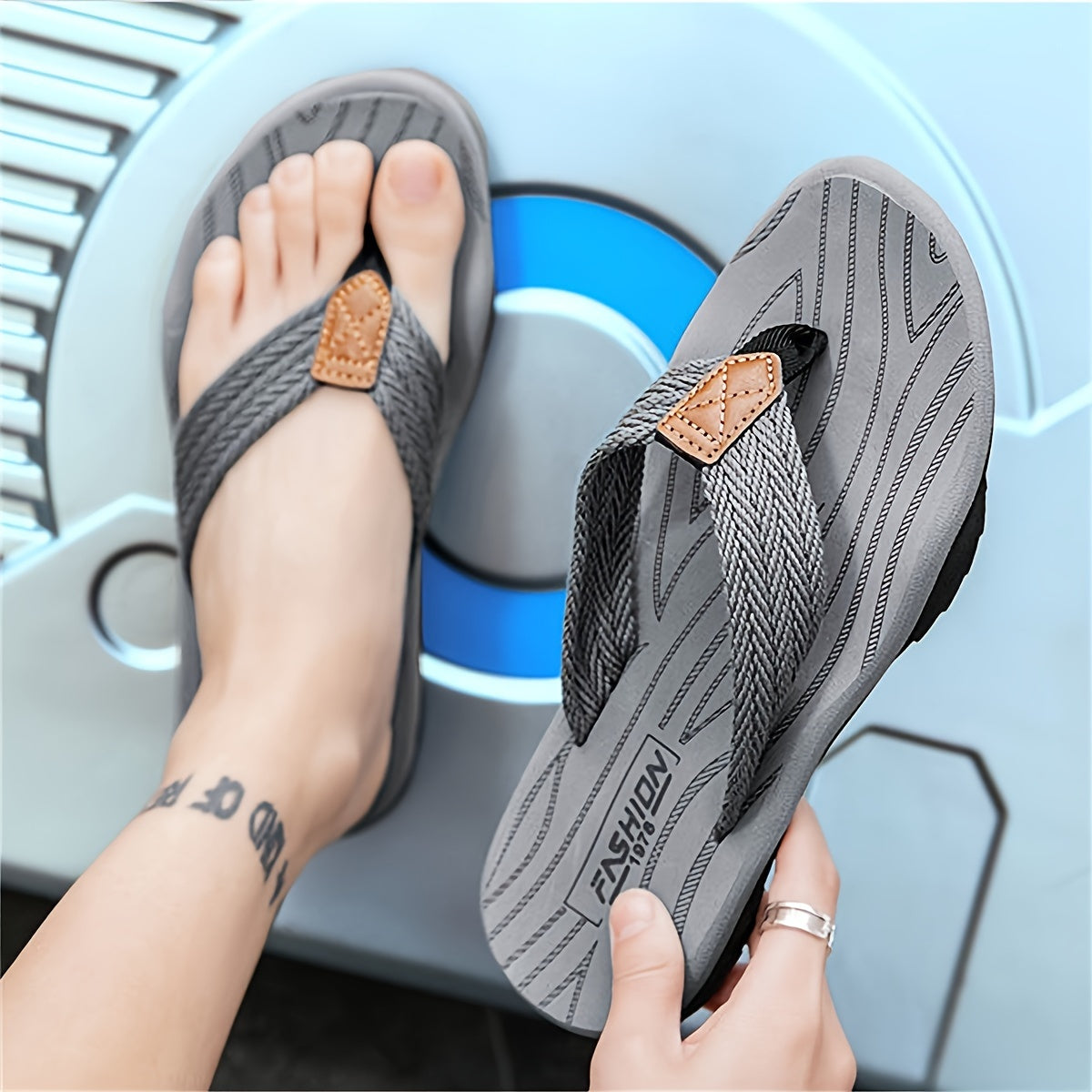 Men's Thong Sandals, Casual Non Slip Flip-flops Shoes Toe Post Sandals For Indoor Outdoor Walking, Beach Shoes For Spring And Summer