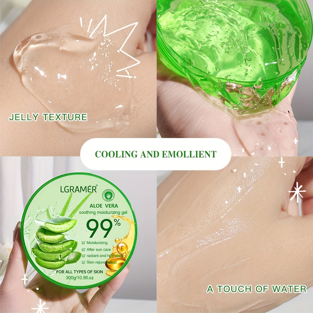 300g 99% Aloe Vera Moisturizing Gel, Essence Cream, Refreshing Aloe Vera Gel For Men And Women, Enhanced Skin Barrier, Deep Moisturizing And Hydrating Skin, Christmas Gift