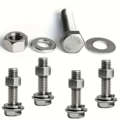 [Customer Favorite] 240pcs Stainless Steel Hex Bolt & Nut Set - Durable, Corrosion-Resistant with M4/M5 Sizes, Washers Included for Versatile Use