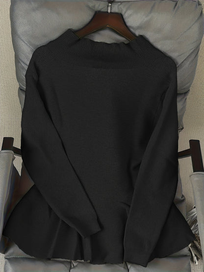 Visually V-Neck Cardigan - Solid Color, Thick Knit, Loose Fit, Warm, Viscose and Polyester Blend, Perfect for Fall/Winter