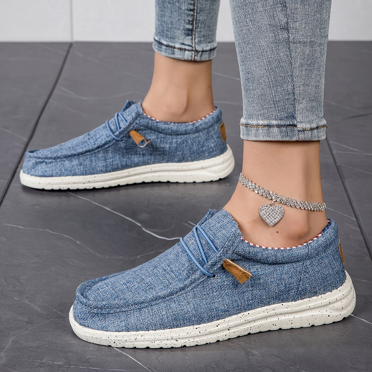 Women's Solid Color Casual Loafers, Slip On Soft Sole Lightweight Flat Shoes, Low-top Versatile Shoes