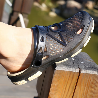 Men's Trendy Breathable Clogs, Comfy Non Slip Durable EVA Slippers For Men's Outdoor Activities