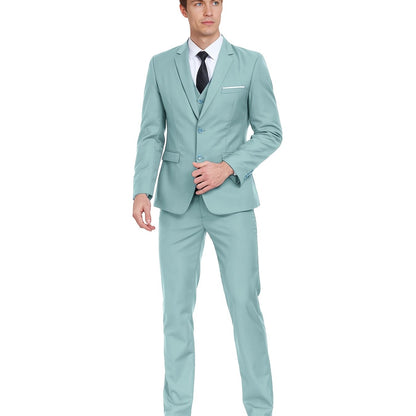 Men's Suits Set 3pcs Business Work Banquet Performance Travel Holiday Vacation Daily Birthday Gift Dress Tuxedo Jacket Coat Blazer Vest Pants Suit Set for Men Size XS-XXXL Wedding Season