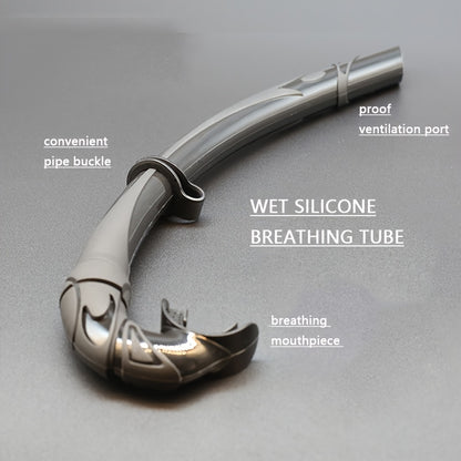Wet Low Volume Freediving Mask Tempered Glass J-type Adults Diving Mask Snorkel Set with Camera Mount Black
