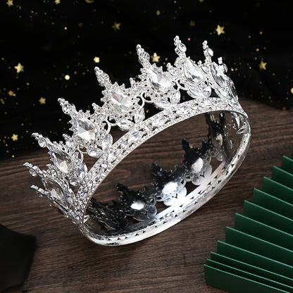 1pc Luxurious Golden-Plated Alloy Bridal Tiara with Sparkling Red Rhinestones - Elegant Boho Style Wedding Headpiece, Glamorous Hair Accessory for Ceremonies & Receptions, Sophisticated Look for Women, Photography Headpiece|E