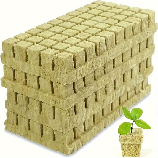 200pcs Rockwool Starter Cubes, Fabric Propagation Plugs for Cuttings, Seed Germination, and Plant Rooting, Non-Fertilized, Breathable, Moisture-Retaining Plant Starter Blocks