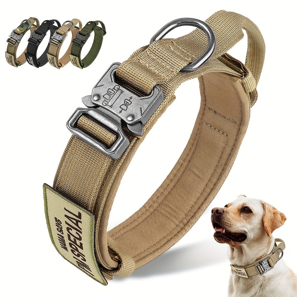 Tactical Dog Collar with Handle - Heavy Duty Collar for Medium and Large Dogs - Provides Ultimate Control and Comfort