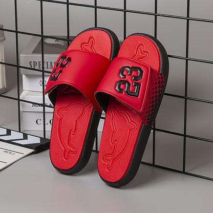 Men'S Outdoor Leisure Sports Slippers, Black/red Sports Slippers, Suitable For Home And Outdoor Wear, Adjustable Shoe Surface, With 23 Digital, Fashionable And Wear-resistant Thick Sole.