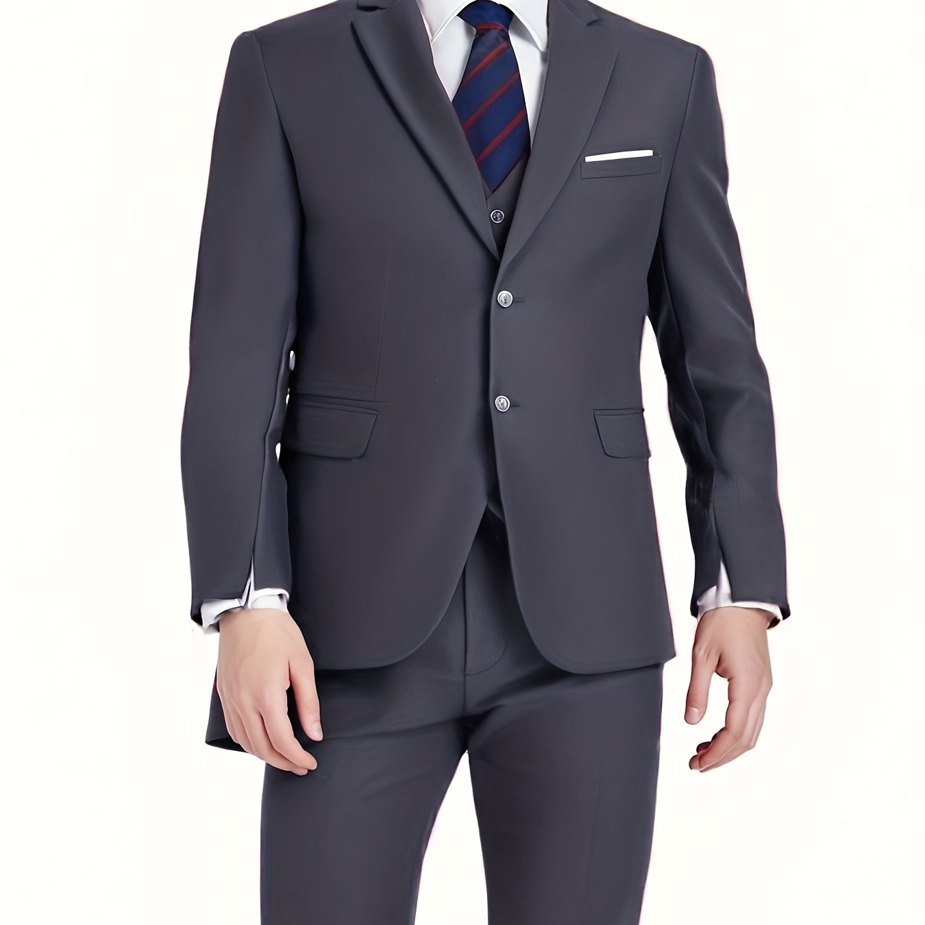 Pyiuhs Men's Suit 3pcs Wedding Party Suits 2 Buttons Slim Fit Tuxedo Set for Men Prom Casual Business for Man Jacket Blazer Vest Pant