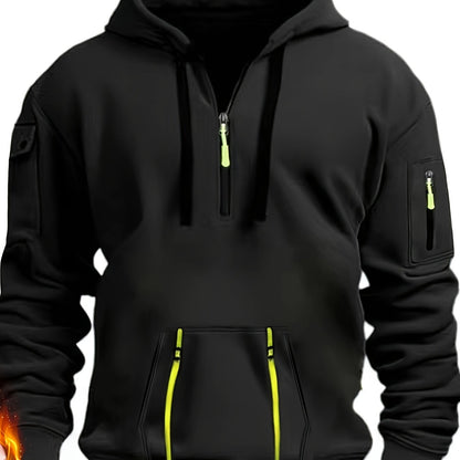 Men's Casual Sweatshirt with Multiple Zippers and Arm Pockets 2024 Cross-border Spring/Autumn Hoodie Large Size