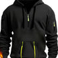 Men's Casual Sweatshirt with Multiple Zippers and Arm Pockets 2024 Cross-border Spring/Autumn Hoodie Large Size