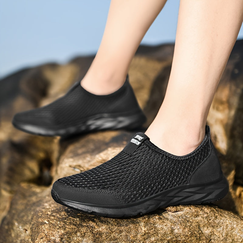 Women's Breathable Mesh Sneakers - Lightweight, Slip-On Casual Shoes with Soft EVA Sole for Summer Comfort