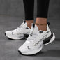 Women's Breathable Mesh Platform Sneakers, Casual Lace Up Outdoor Shoes, Comfortable Low Top Running Shoes plus size