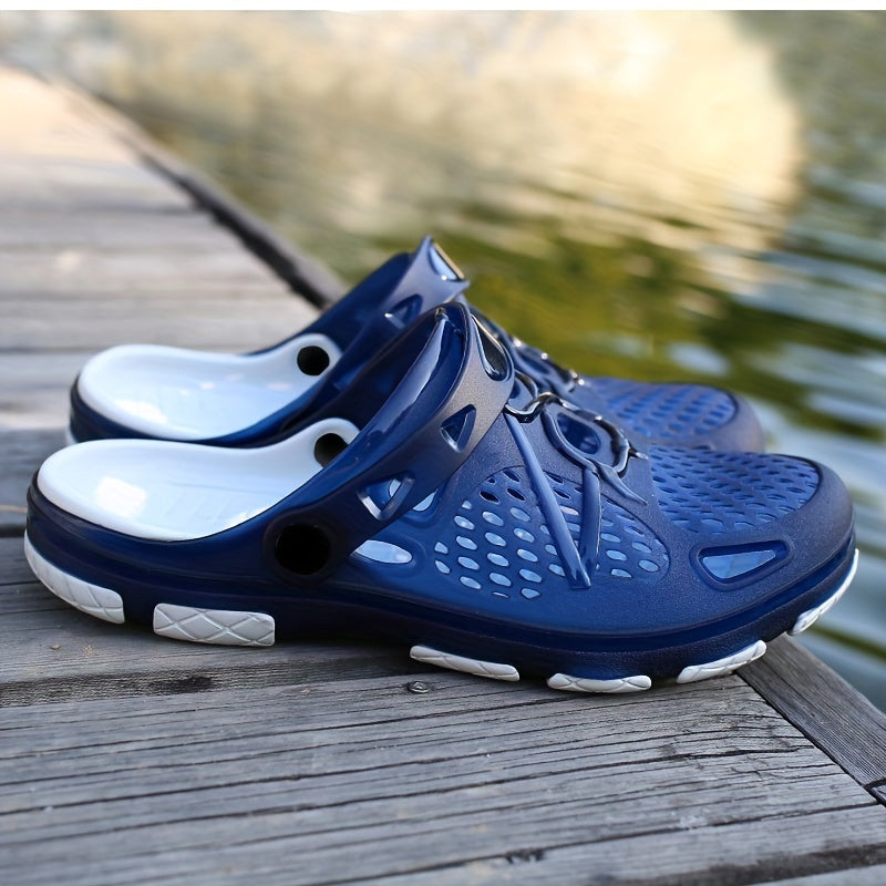 Men's Trendy Breathable Clogs, Comfy Non Slip Durable EVA Slippers For Men's Outdoor Activities