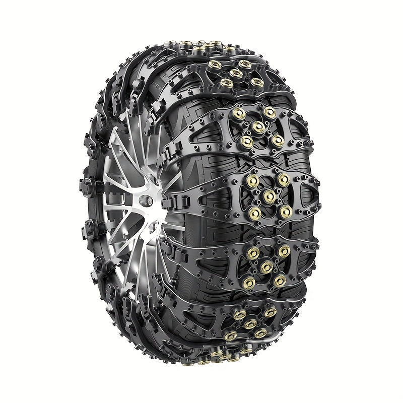 6/10pcs Fit Black Fishbone Style Snow Chains for Cars & SUVs - Durable TPU Material