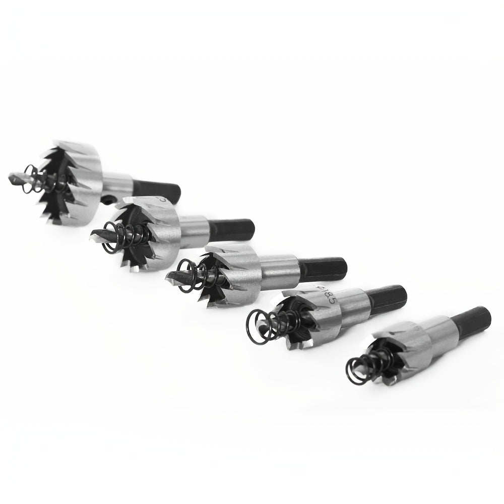 5-Piece Heavy-Duty Hole Saw Drill Bit Set - Perfect For Stainless Steel, Aluminum, Plastic & Wood!