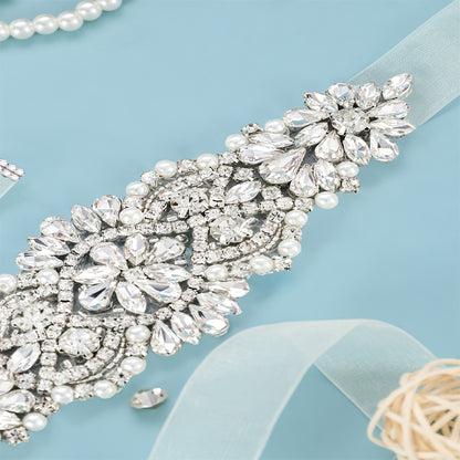 Rhinestone Bridal Belt Wedding Dress Waist Chain Sash Faux Pearl Beaded Belt Handcrafted Wedding Accessories For Bridesmaid