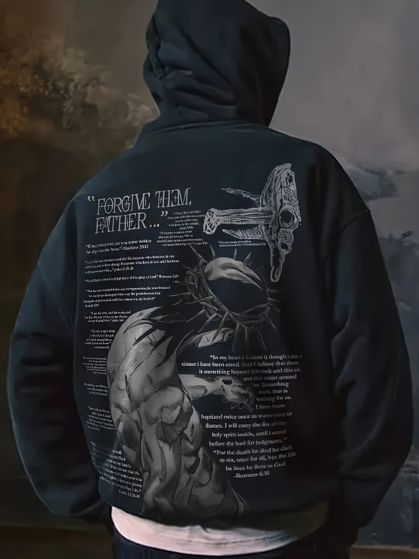 Men'S Fleece Hoodie Letter Print Kangaroo Pocket Drawstring Print Hoodie