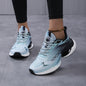 Women's Breathable Mesh Platform Sneakers, Casual Lace Up Outdoor Shoes, Comfortable Low Top Running Shoes plus size