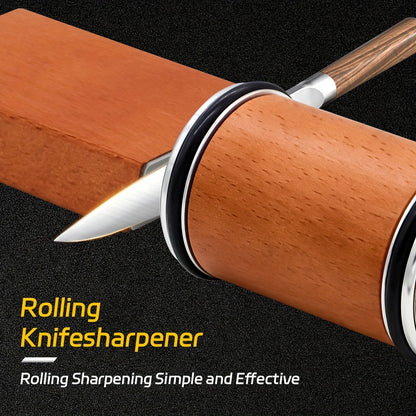 Rolling Knife Sharpener Knife Sharpener Tool With 15 & 20 Degree Magnetic Angle-Industrial Diamond Kitchen Knife Sharpener Kit Knife Sharpening Made Easy