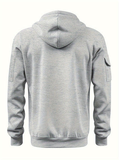 Men's Casual Sweatshirt with Multiple Zippers and Arm Pockets 2024 Cross-border Spring/Autumn Hoodie Large Size