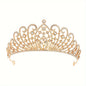Elegant Vintage Bridal Tiara - Baroque Luxury Rhinestone and Crystal Embellished Alloy Headpiece for Wedding Party and Formal Events
