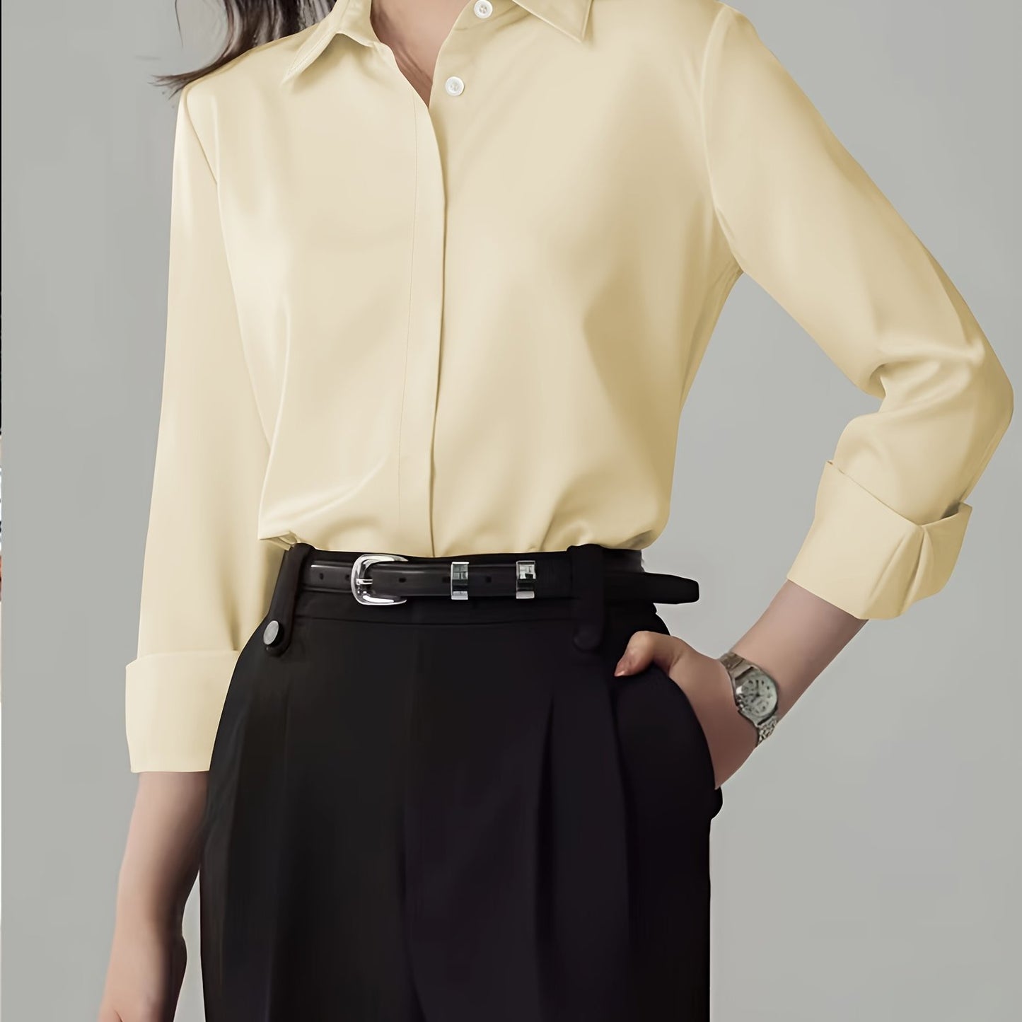 2024 New Professional Women's Shirt French High-end Temperament Long Sleeve Top
