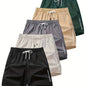 Polyester Non-Stretch Sports Style 5pcs 120g Alphabet Printed Shorts for Men, Loose Fit, Casual Wear, No Pocket, Not Waterproof, Basket Ball Sport