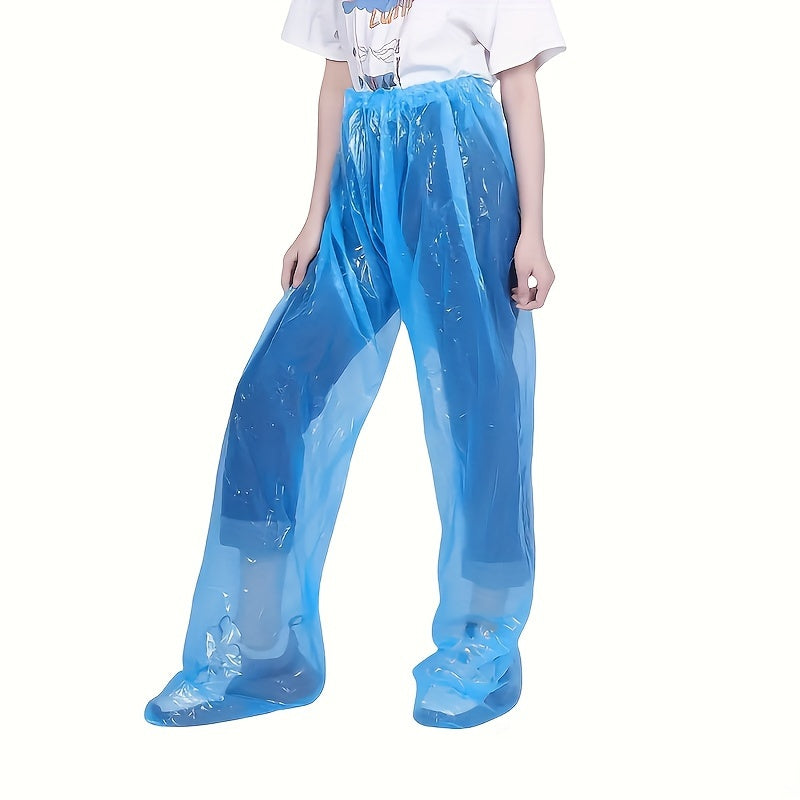 One-Size Fits All Transparent Rain Pants - Durable PE Material, Perfect for Travel & Outdoor Adventures