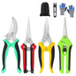 5 Packs, Garden Pruning Shears Stainless Steel Blades, Handheld Scissors Set With Gardening Gloves, Heavy Duty Garden Bypass Pruning Shears, Tree Trimmers Secateurs, Hand Pruner (Orange), Soft Cushion Grip Handle Clippers For