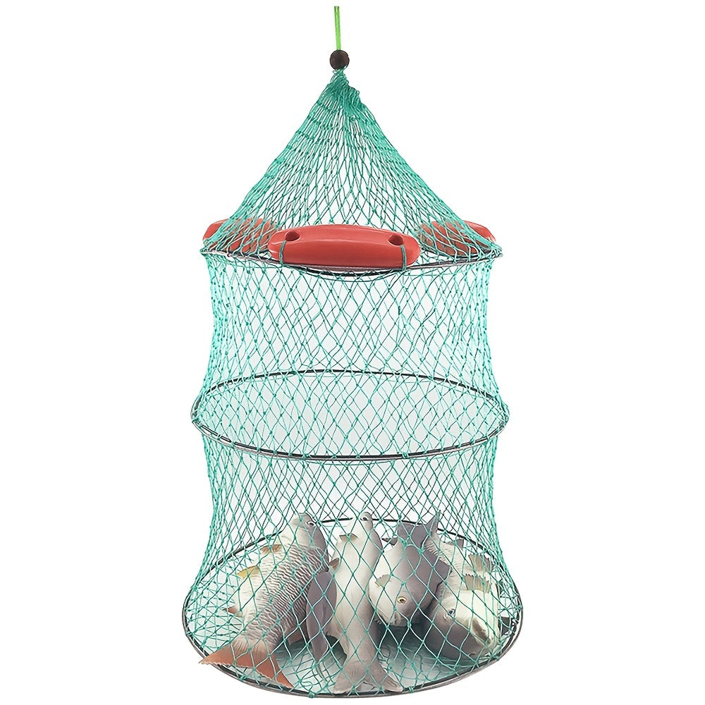 1pc Floating Fish Protection Net, Quick-drying Folding Fish Cage, Bold Braided Fish Basket For Sea Fishing