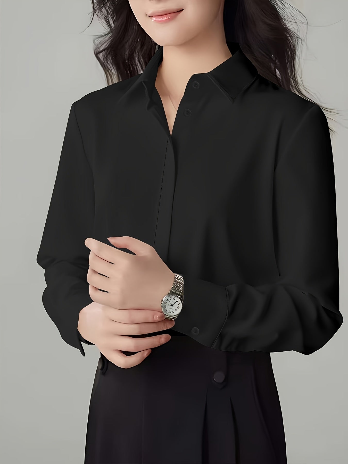 2024 New Professional Women's Shirt French High-end Temperament Long Sleeve Top