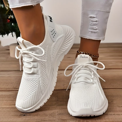 [Popular Choice] Women's Breathable Knit Sneakers, Lace-Up Mesh Sneakers for All Seasons