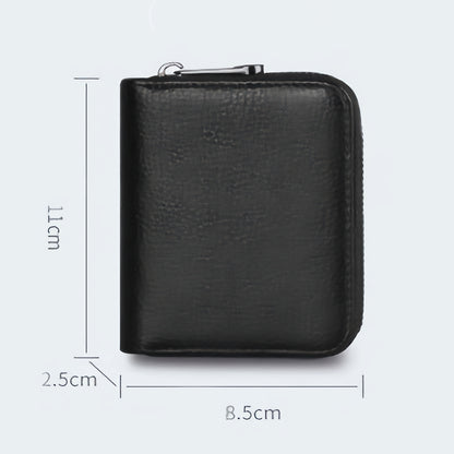 1pc, Stylish Large Capacity Multi-Slot Card Holder – Unisex Synthetic Leather Wallet with Detachable ID Window, Anti-Theft Zipper Closure, Compact Design in Black, Blue, Pink, Purple & More, Perfect Gift for Professionals,